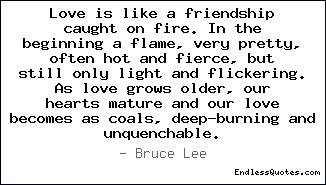 Love is like a friendship caug